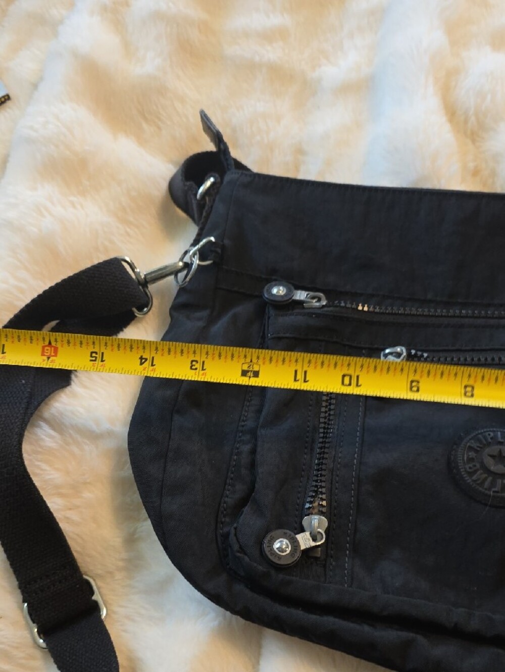 Kipling Black Crossbody Shoulder Bag with Silver Hardware - Picture 8 of 10